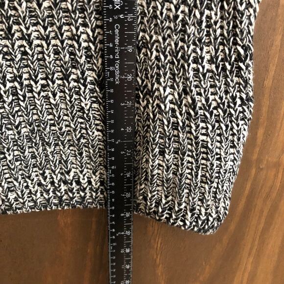 525 America Womens Sweater Black White Mock Neck Chunky Knit Long Sleeve Large - Picture 7 of 11